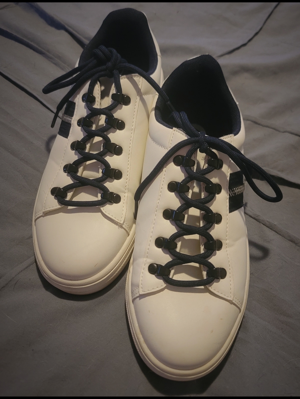Classic Women's White Sneaker with Black Accents